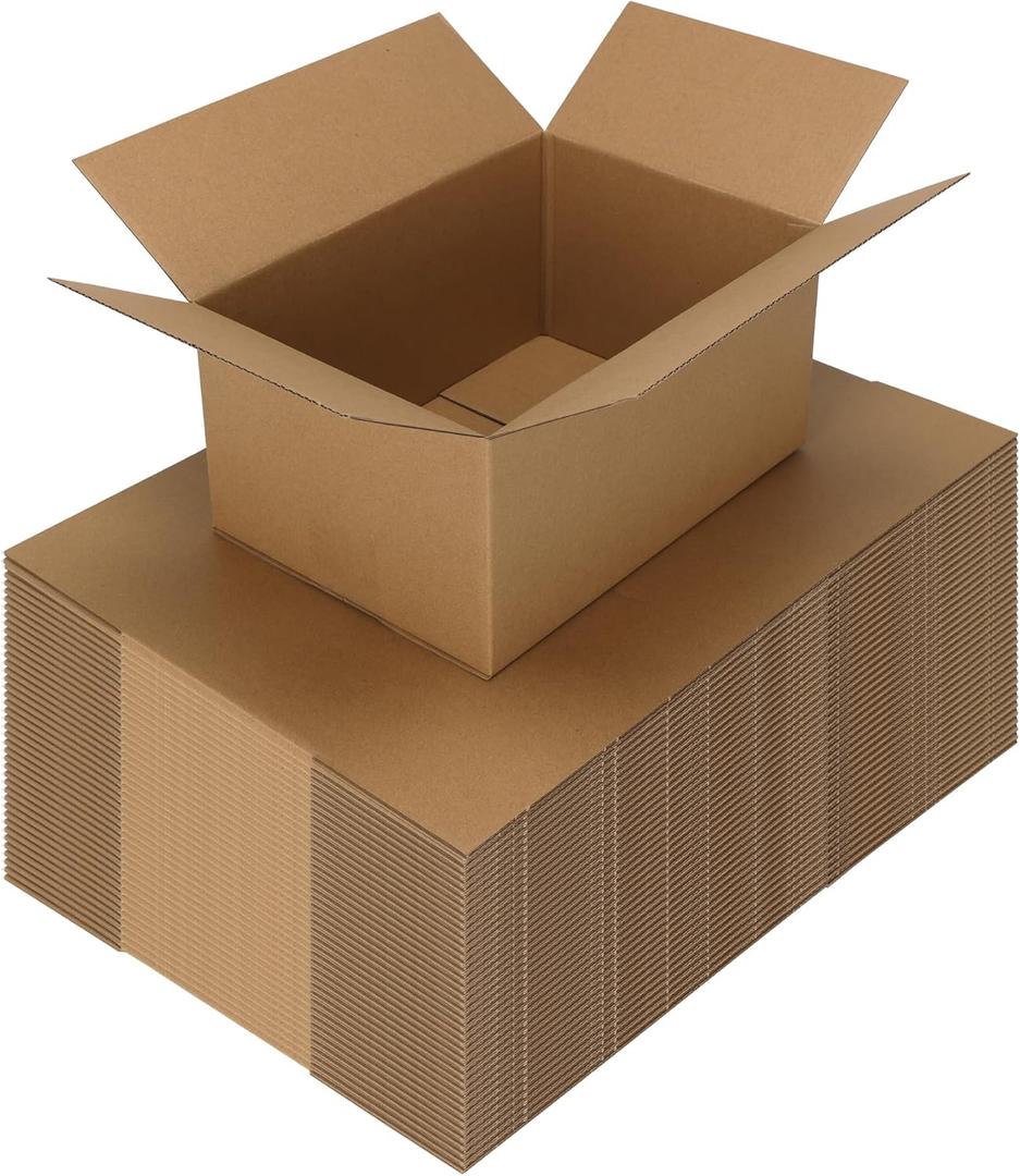 CRUGLA 40 Packs 10x7x5 Shipping Boxes for Small Business, Corrugated Cardboard Boxes Bulk for Shipping Packing Mailing (Brown)