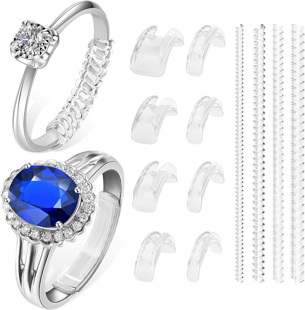 Ottemax Ring Sizers for Loose Rings - 12Pack, 12 Sizes, Ring Guards for Women& Men Loose Rings, Invisible Resizer Design for Spacers & Tighteners, Fits Bands Width to 1mm-8mm