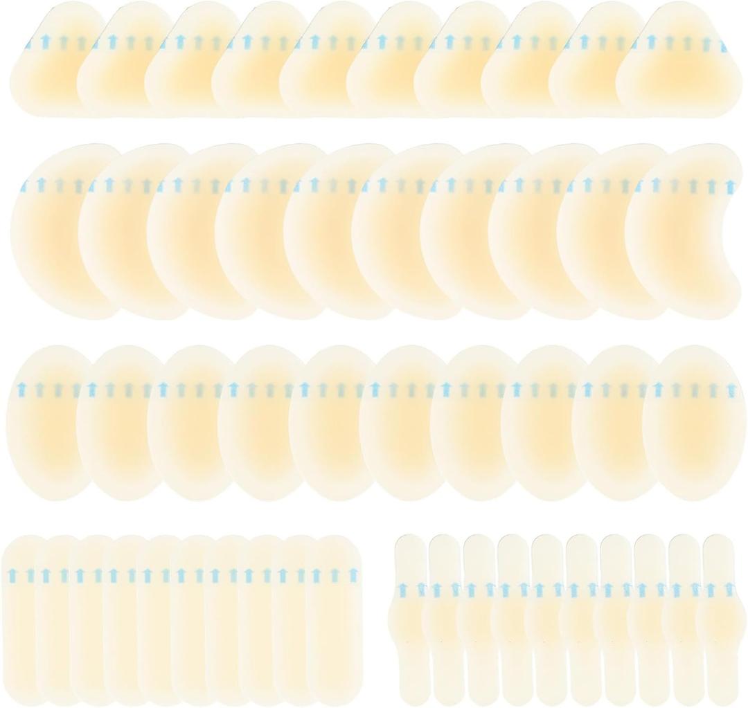 50 PCS Gel Blister Bandages for Feet, Toe Cushions Prevention Pads Bandaid, Blaster Protection Bandaids, Recovery Variety Pack