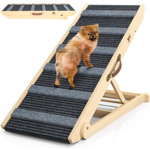 Dog Ramp, Portable Pet Ramp for Large Small Old Dogs Cats with 7 Adjustable Heights 11" to 26.6", Non-Slip High Traction Ramp for High Bed, Couch, Hold up to 200 LBS