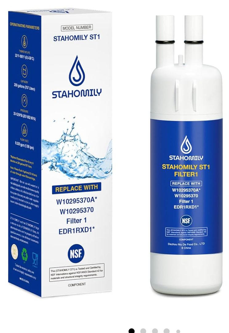 EDR1RXD1 Water Filter Replacement for Whirlpool, Everydrop Filter 1, W10295370a, WHR1RXD1, KAD1RXD1, Compatible with Kenmore 46-9930, 46-9081, 1 Pack