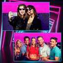 Janinka 3 Pack 10 Feet Foil Fringe Garland Pink Metallic Tinsel Streamers Glow in The Dark Party Supplies Banner Wall Hanging Curtain Backdrop for Halloween Wedding Parade Birthday Decoration