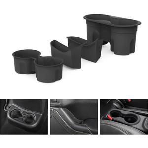 Interior Silicone Liner Insert Custom Fit for 2011-2017 Jeep Wrangler JK/JKU, Covers Door Handles and car Cup Holders, Easy to Install and Clean, Interior Accessories (Black, 4-Piece Set)
