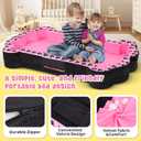 whiffee Portable Toddler Floor Bed,Foldable Toddler Travel Bed with Washable Cover for Kids,Soft and Safe