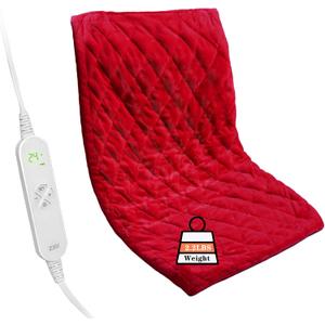 ZXU Weighted Heating Pad, 2 lb Weighted Heated Pad for Back Pain Reliefs,12 Heat Setting, 1-24Hour Auto Shut Off, Stay on Function Moist Heat, Hot Heated Pad for Shoulders and Cramps Relief