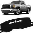 KUST Black Dash Cover for 2007-13 Chevy Silverado 1500 2500HD 3500HD & GMC Sierra 1500 2500HD 3500HD & Avalanche, 2007-14 GMC Yukon XL/Chevrolet Tahoe/Suburban (Only Fit Two Glove Box Dashboard)