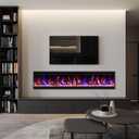 50" Electric Fireplace, 4.3" Ultra-Thin Electric Fireplace Inserts
Ultra-Narrow Frame, Wall Mounted & Recessed, Log & Crystal, Touch Screen & Remote Control, 0/750/1500W, Timer