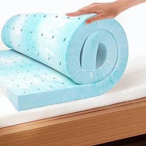 EGO Topper 2 Inch Twin Memory Foam Mattress Topper, Gel Foam Mattress Topper for Pressure Relief, Ventilated Design Bed Topper in a Box, CertiPUR-US Certified, 87x20
