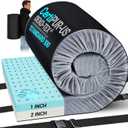 Memory Foam Camping Mattress, Ventilated Breathable Design CertiPUR-US & Oeko-TEX Certified Sleeping Pad Waterproof 3inch Non-Slip Portable Sleeping Camping Mat with Storage Bag for Car Travel, Light Grey, Full-75*54*3 IN 