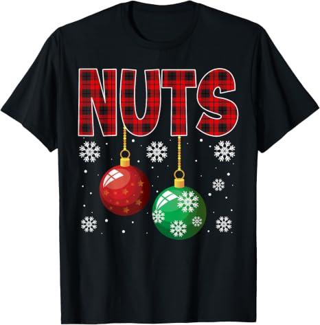 Chest Nuts Christmas T Shirt Matching Couple Chestnuts T-Shirt, Black, 3XL