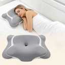 Cervical Pillows For Side Sleepers Memory Foam Pillows Sleep Apnea Pillow Ergonomic Neck Pillow For Sleeping，Neck Support For Side Back Stomach Sleeper(Light gray)