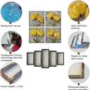 HJY Art Yellow Tulip Wall Art, 4pcs Framed Canvas Prints, 12x12 inches, Rustic Floral Theme, Multi-room Wall Decor (Yellow gray and black)