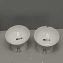 AOMRYOM 6.5 Inch Extra Wide Tilted Elevated Ceramic Cat Bowls, Raised Food and Water Bowl Set for Elder Big Cats & Small Dogs, Avoid Whisker Fatigue, Lead & Cadmium Free, White, Set of 2