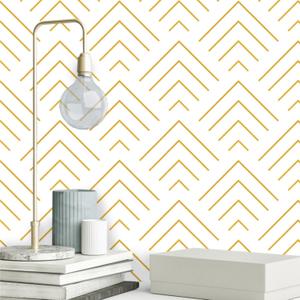 Heroad Peel and Stick Wallpaper Geometric Wallpaper Gold and White Contact Paper Self Adhesive Removable Wallpaper for Cabinets Walls Countertop Waterproof Thicken Vinyl 78.7"x17.3"