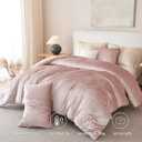 Pink Comforter Set King Size,Crushed Velvet Luxury Bedding Set Winter Warm Fuzzy Flannel Bed Set 3 Pieces,Sparkling Comforter and 2 Pillowcases