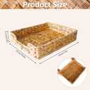2 Pcs A4 File Tray, Natural Water Hyacinth Desk Basket, Wicker Paper Tray File Basket for Desk Organizer, Woven Letter Size Documents Trays for Office,Toilet Tank Organizer