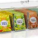 Utopia Home Stackable Clear Tea Bag Organizer With Lid - Storage Box For Countertops, Cabinets, Pantry (Pack of 1)