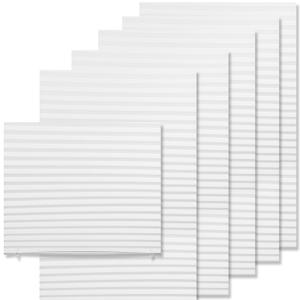 FabuBlinds 6pc Temporary Pleated Shades for Windows, Fabric Pleated Blinds with Adhesive, No Tools No Drilling Free Cut to Size Room Darkening Shades (Light Filtering - White 35x71inch) 6 peice