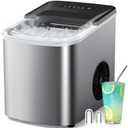 38lbs per Day Ice Maker Machine, Large Capacity Countertop Self-Cleaning, Fast Making 9 Ice Cubes in 3.5 Mins, 2 Bullet Sizes, Quiet Operation for Kitchen, Camping, RV, and Parties