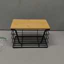 Trash Bag Holder/Dispenser, Garbage Bag Dispenser with Bamboo Top, Wall Mount, Stainless Steel & Bamboo Wood, Black (Small)