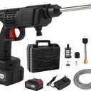 Topteng Power Blaster Plus Pressure Washer Cordless Portable Electric High Pressure Water Spray Gun and Hose Car Washer Cleaner Tool for Balconies Windows, Exterior Walls, Floors, Fences, Gardens