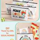 Dansydaisy 48 Pcs Novelty Social Worker Gifts Bulk Include Funny Cotton Ankle Socks Makeup Bag Keychain Greeting Card for Thank You Appreciation Birthday Graduation Gifts Supplies (L)