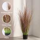 Jexine 2 Pieces Tall Artificial Grass Plant Potted Artificial Greenery Floor Plants Fake Pampas Grass Tall in Pot for Housewarming Gift House Garden Bathroom Lobby Indoor Outdoor (Autumn,4 ft)