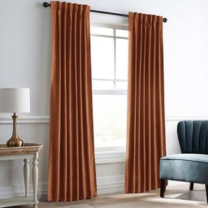 Dreaming Casa Gold Brown Room Darkening Curtains for Living Room Thermal Insulated Rod Pocket Back Tab Window Curtain for Bedroom 2 Panels 52" W x 84" L