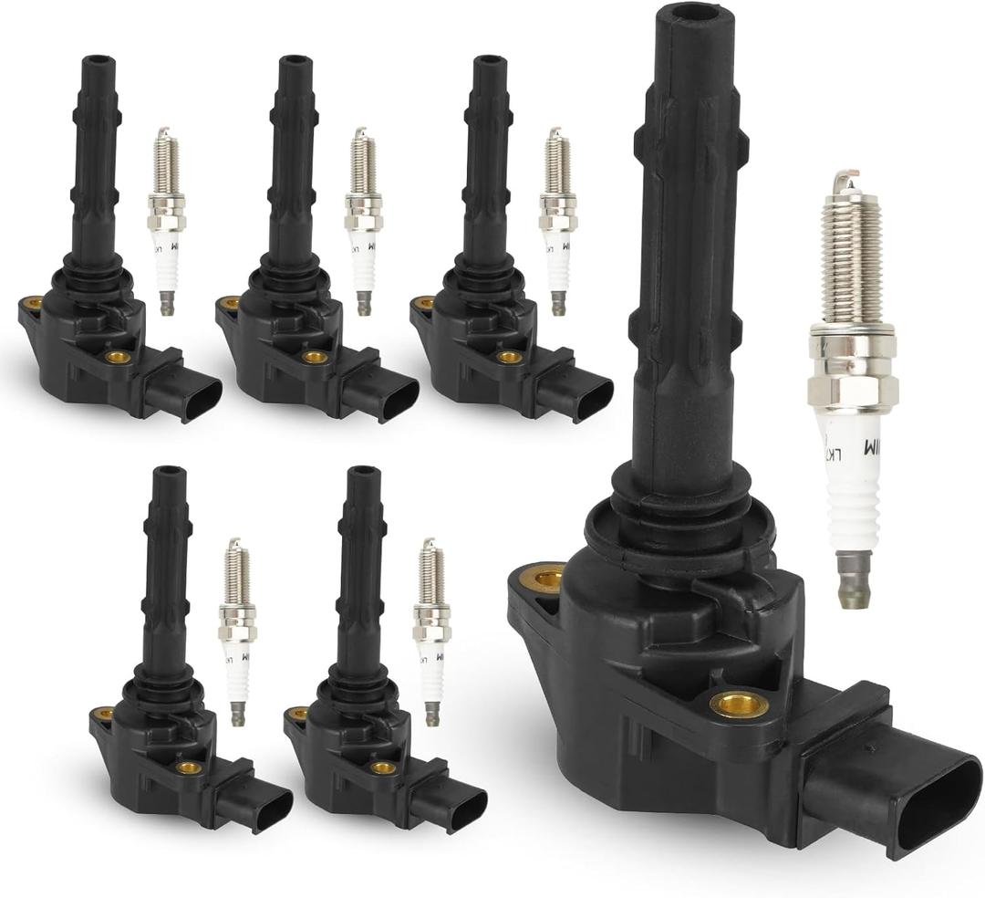 Set of 6 Ignition Coil and 6 Iridium Spark Plug Compatible with Mercedes Benz CLK ML E C GLK R SLK Class Replacement for C1691 UF-535 UF585 95983