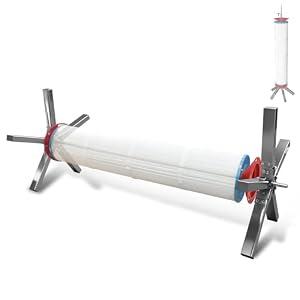BIBIJIE Pool Filter Cleaning System and Cleaner Stand (Solid Aluminum Shaft) for 3, 4 or 6 Inch Filter Cartridges, Dual-Purpose Bracket Design for Vertical and Horizontal Mounting