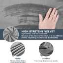 NeColorLife Square Ottoman Cover Velvet Ottoman Slipcover Thick Stretchable Footrest Stool Covers with Elastic Band for Oversized Ottoman (XX-Large Size,Grey)
