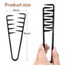 3 x Texture Comb for Men, Wide Tooth Hair Comb for Thick & Curly Hair, Mens Comb for Styling, Volume & Daily Grooming (black)