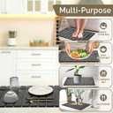 Large Stone Dish Drying Mat for Kitchen Counter, 2PCS Quick Dry Stone Dishes Mat,Foldable Water Absorbing Diatomaceous Drying Organizer Pad for Plates Rack Bottles Utensils(Dark Gray 24"16" & 8"x4")
