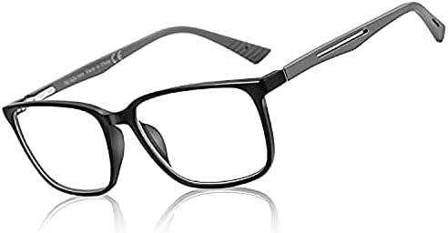 BLUEMOKY Blue Light Reading Glasses for Men，Sport Square Frame Readers, Anti Glare Computer Glasses, +2.0