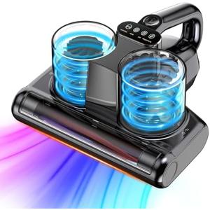 Mattress Vacuum Cleaner 5 in 1 Bed Vacuum Cleaner with 16Kpa Suction 253.7nm UV-C Light, HEPA Filtration, Ultrasonic, High Heating, 30000Rpm/Min Rotation , Replacement Filter Included, 500W, Corded