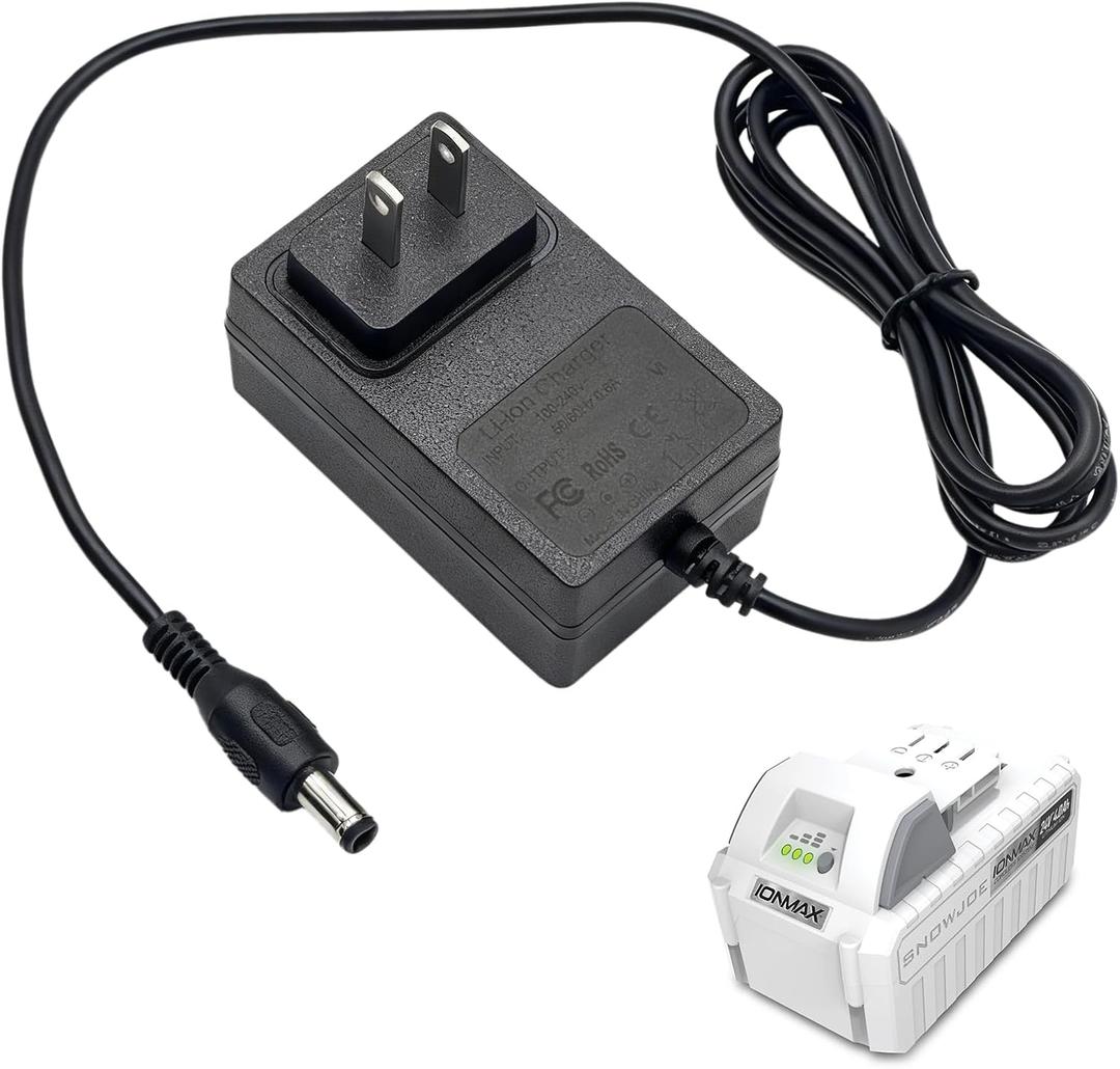 24V Quick Adapter Charger for Snow Joe&Sun Joe 24V Lithium Ion Battery, 24VCHRG-QC iON+ Charger for Models iBAT24 &24BAT Series Batteries, iBAT24-LT, iBAT24-XR, 24VBAT-LTE, 24VBAT-XR Power Supply Cord PSU
