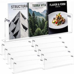 10 Pack Clear Acrylic Magazine Holder Wall, Brochure, 24 Inch