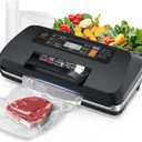 Vacuum Sealer for Food,75 Kpa Precision Suction Power 6-in-1 Food Sealer with Digital Timer, Dry & Moist Food Modes, Compact Design with 10 Vacuum Bags & Built-in Cutter