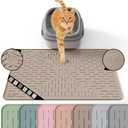 OHMO Cat Litter Mat Trapping Mat Premium Silicone Rubber 23.5x16 Beige, Waterproof and BPA Free Kitty Litter Box Mat, Easy to Clean and Keeps The Floor Tidy