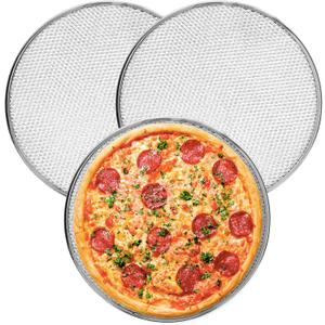 3Pcs 12 Inch Pizza Pan,Pizza Screen, Pizza Pan For Oven,Non-Stick Pizza Tray with Reinforced Rim - Heat Distribution Evenly, Easy-to-Clean for Daily Baking & Family Meals