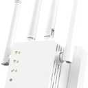 WiFi Extender, WiFi Extender Signal Booster DualBand(5.8G&2.4G) Wireless Repeater Coverage to 12880 sq. ft & 105 Devices, 1Tap Setup, Supports Ethernet Port, Faster Speed