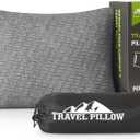 Small Shredded Memory Foam Pillow, Camping Pillow Travel Pillow - Compressible Medium Firm, Breathable Cover, Ideal Backpacking Hiking, Airplane and Car