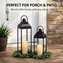MATAHUM 25'' 19'' Lanterns Decorative Outdoor Indoor, Black Metal Outdoor Candle Lanterns, Set of 2 Modern Farmhouse Decorative Lantern for Fireplace, Patio, Porch, Floor, Christmas Lantern (No Glass)