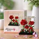 ZvveIIa Flower in A Box-DIY Building Blocks for Adults, Eternal Rose Bonsai with Display Case, Home & Office Decor, Adult Relaxing DIY, Creative Architecture Model Kit