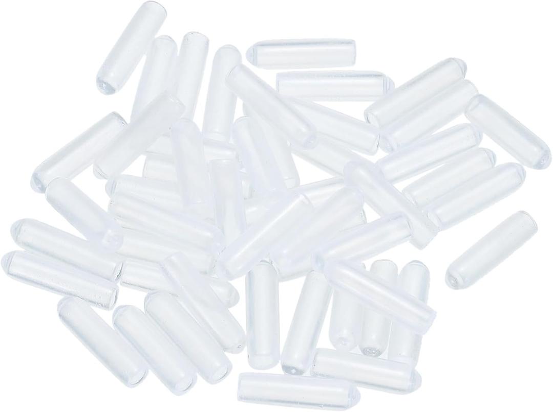 uxcell 50pcs Rubber End Caps 3mm(1/8 inch) ID Vinyl PVC Round Tube Bolt Cap Cover Screw Thread Protectors Clear
