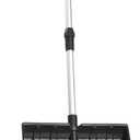 Meititi 47 Inch Portable Lightweight Snow Shovel with Ergonomic D-Grip,Non-Slip Sponge and Durable Aluminum Blade for Snow Removal,Long Large Capacity Shovel for Driveway,Outdoors,car Camping(Black)
