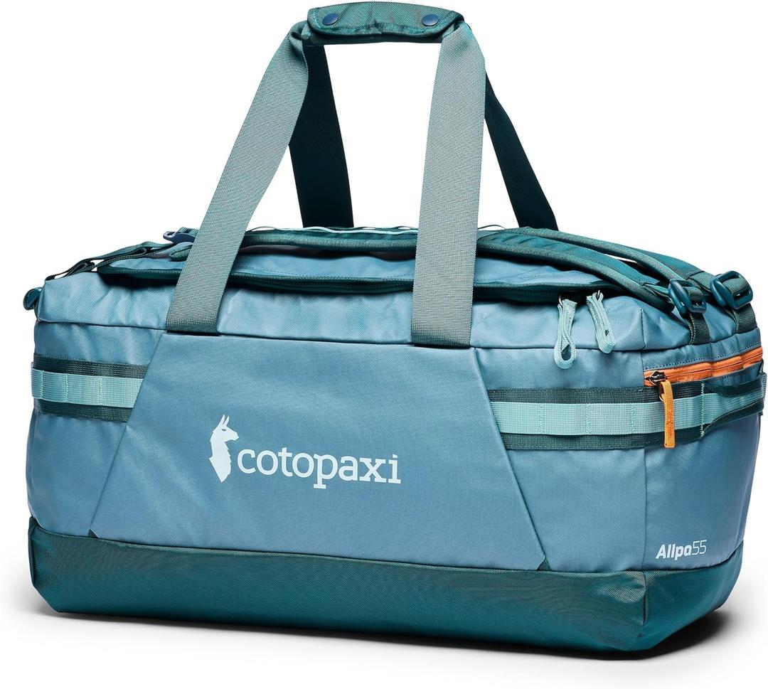 Cotopaxi Allpa 55L Getaway Duffel, Blue Spruce and Abyss