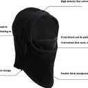 YQXCC Kids Winter Hats Balaclava Ski Mask Windproof Warm Adjustable with Fleece Lining Hat for Boys Girls (Black+blue)