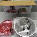 GANIZA Food Processors, Electric Food Chopper with Meat Grinder & Vegetable Chopper - 2 Bowls (8 Cup+8 Cup) with Powerful 450W Copper Motor - Includes 2 Sets of Bi-Level Blades (Red)