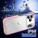 SPORTLINK for iPhone 17 Pro Case - IP68 Waterproof Military Protective Full Body Heavy Duty Shockproof 360 Sealed Dustproof with Camera Screen Protector Phone Cover for iPhone 17 Pro 6.3" Pink
